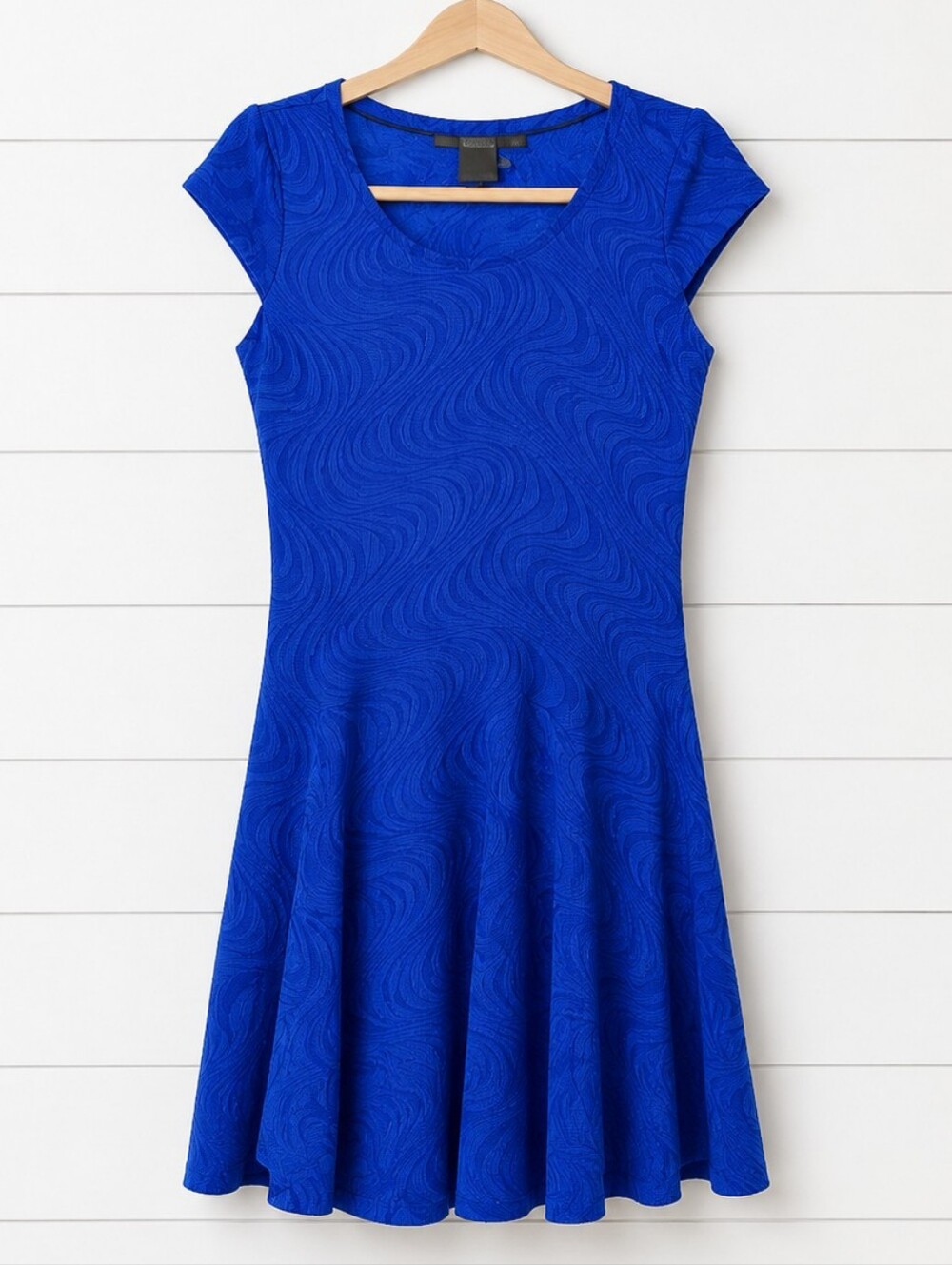 Gabby Skye Royal Blue Cap Sleeve Fit & Flare Mini Dress M